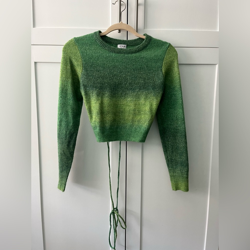 Cotton On cropped open back sweater ombré knit
